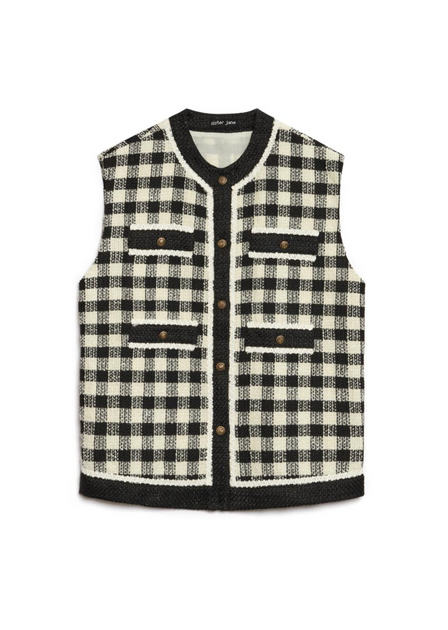Tweed sleeveless jacket new arrivals
