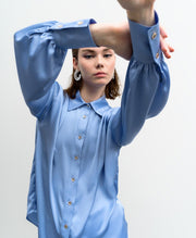Access Fashion Satin Shirt Ali - Blue