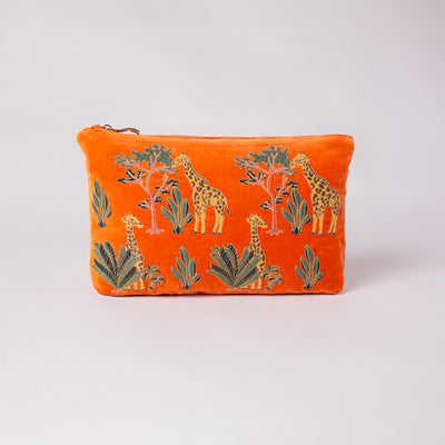 Elizabeth Scarlett Giraffe Velvet Everyday Bag in Orange