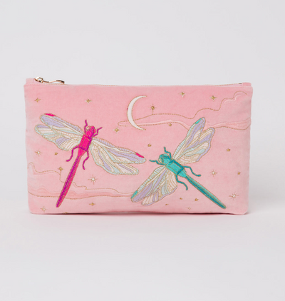 Elizabeth Scarlett Dragonfly Everyday Pouch in Moon Rose