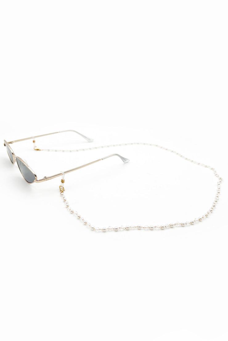 Glasses Chain - Pearl & Clear Bead