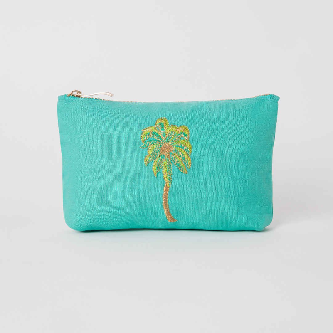 日本未入荷【Elizabeth Scarlett】Palm Turquoise Wash Bag Elizabeth Scarlett Turquoise Sun & Moon Makeup Bag | Bath