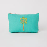 Elizabeth Scarlett Summer Palm Mini Pouch in Turquoise
