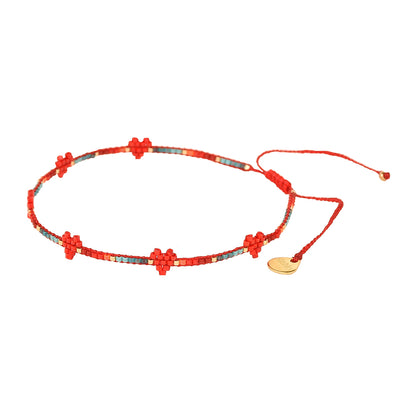 Mishky Heartsy Row Anklet Red