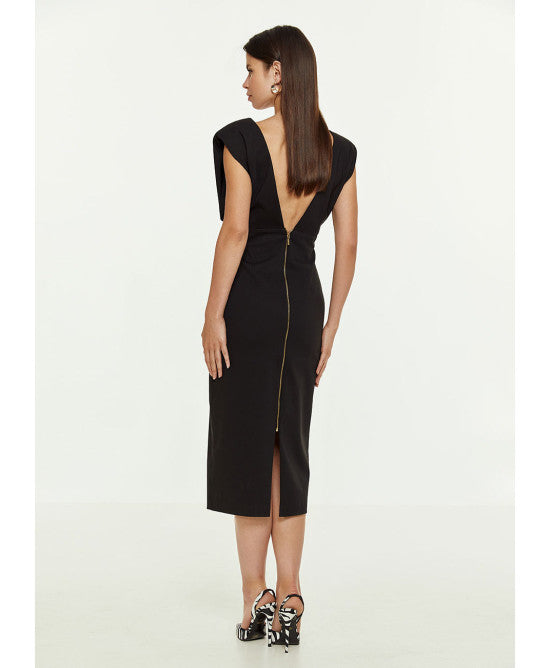Access Fashion Carter V Back Midi Dress - Black