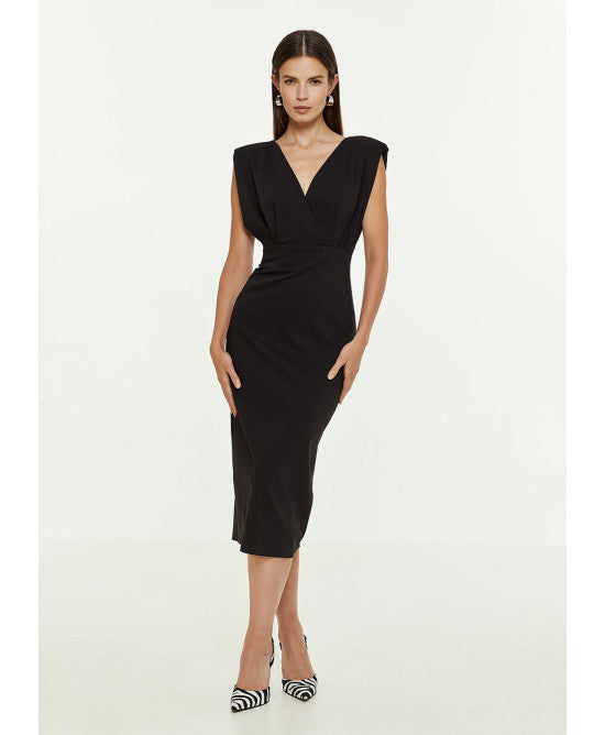 Access Fashion Carter V Back Midi Dress - Black