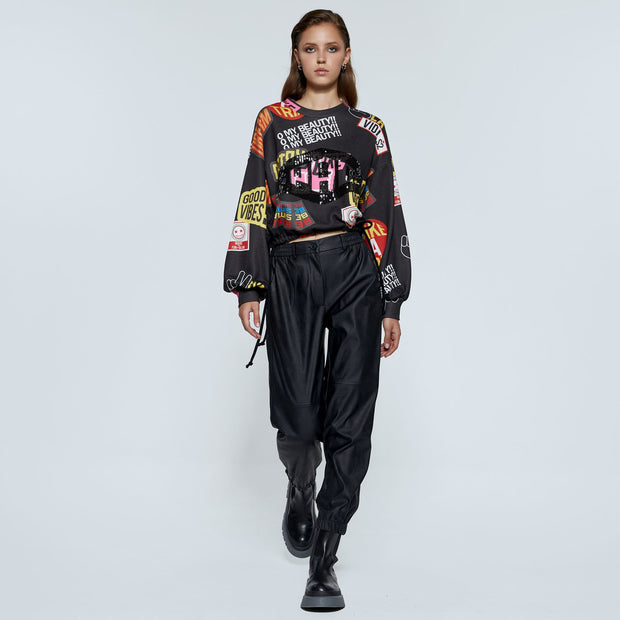 Access Fashion Cher Faux Leather Joggers