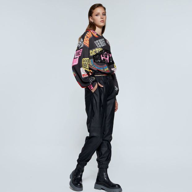 Access Fashion Cher Faux Leather Joggers