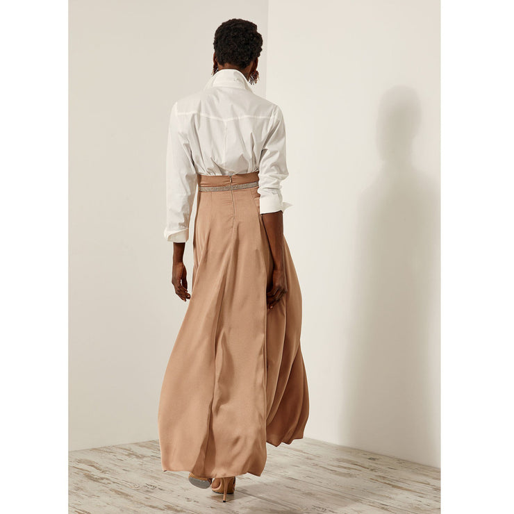 Access Fashion Cynthia Maxi Skirt in Pale Gold