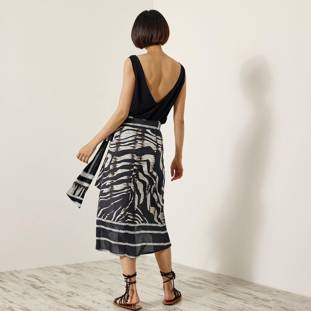 Access Fashion Erica Wrap Skirt in Ethnic Print Smudge Boutique