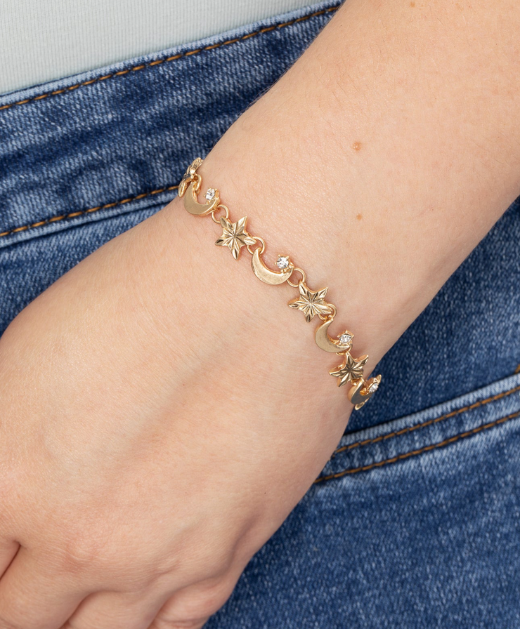 Bibi Bijoux Gold Star & Moon Bracelet