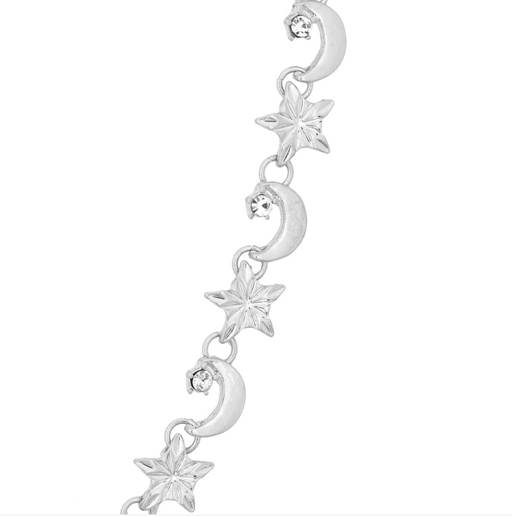 Bibi Bijoux Silver Star & Moon Necklace