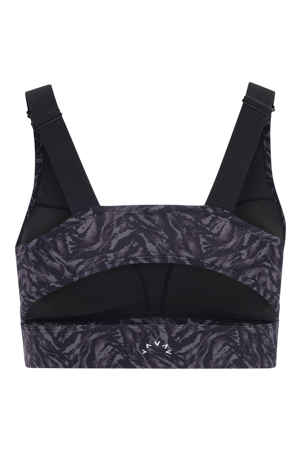 Varley Edris Bra in Dark Mono Zebra