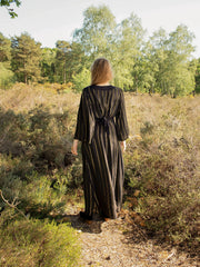 Stardust Folk Maxi Dress - Black Gold Stripe