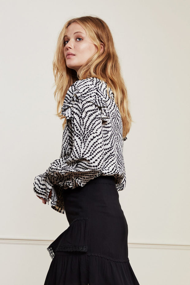 Fabienne Chapot Leo Frill Top Blouse