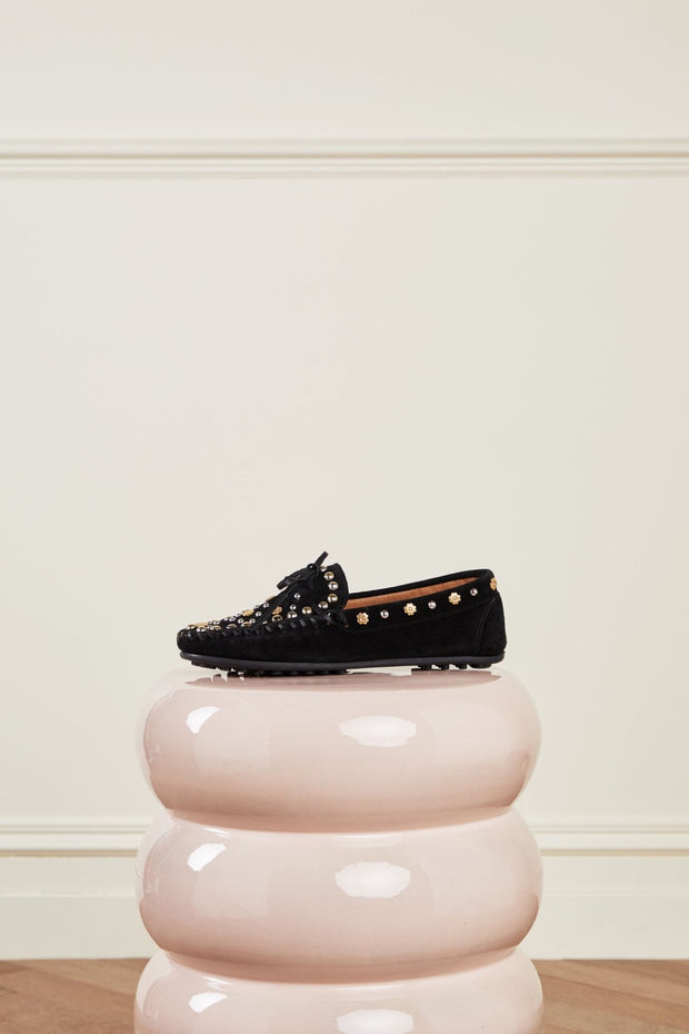 Fabienne Chapot Moccasin Allover Studs in Black