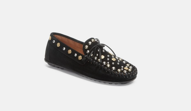 Fabienne Chapot Moccasin Allover Studs in Black
