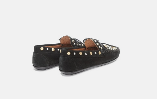 Fabienne Chapot Moccasin Allover Studs in Black