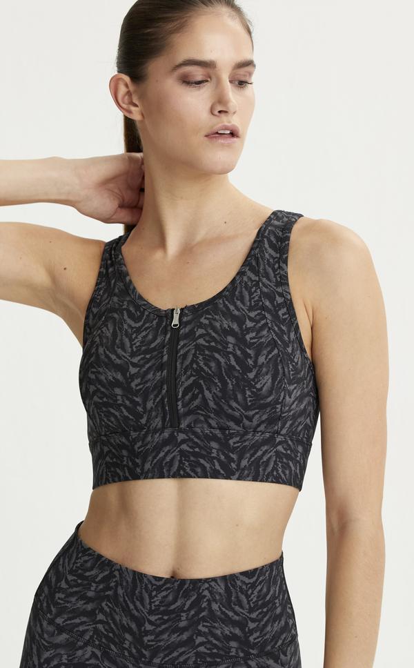 Varley Fay Bra in Dark Mono Zebra