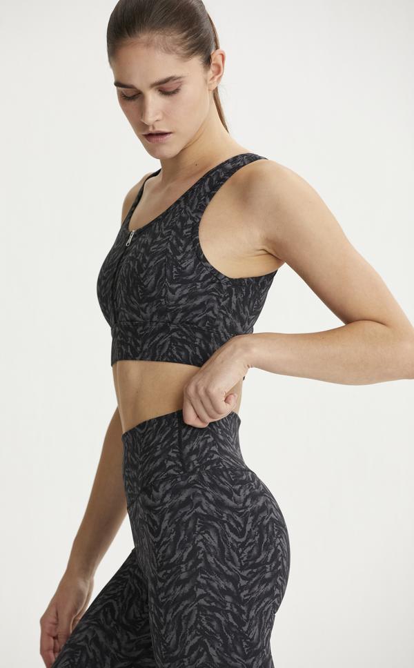 Varley Fay Bra in Dark Mono Zebra