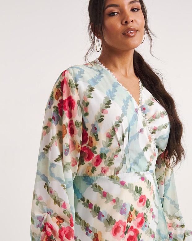 Hope & Ivy Kelda Wrap Dress - Multi Floral