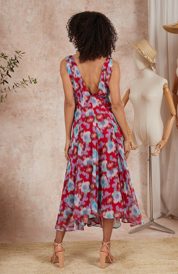 Hope & Ivy Ronia Sleeveless Dress - Red Floral