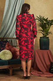 Hope & Ivy Serena High Neck Pencil Dress