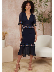 Hope & Ivy The Lucy Dress in Navy