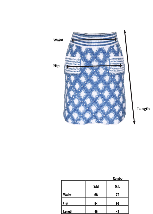 Jovonna Rombo Knitted Mini Skirt in Blue