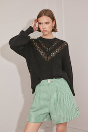 Jovonna Colton 2 Shorts in Green Plaid Check