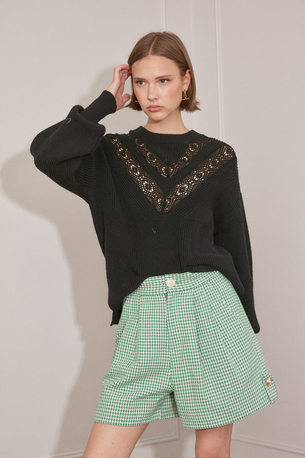 Jovonna Colton 2 Shorts in Green Plaid Check