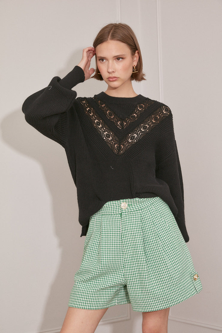 Jovonna Colton 2 Shorts in Green Plaid Check