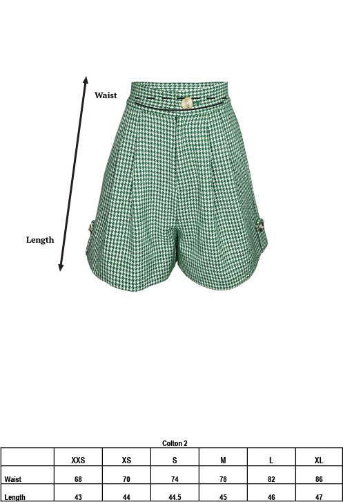 Jovonna Colton 2 Shorts in Green Plaid Check