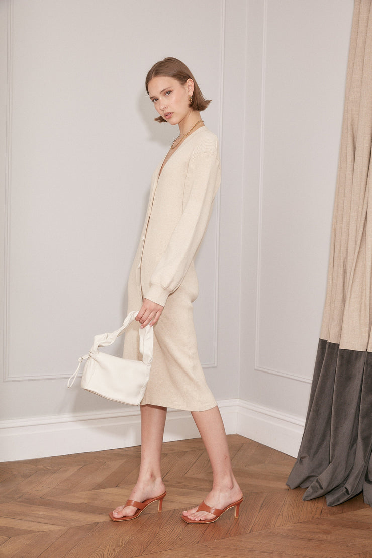 Jovonna Danica Knitted Dress - Oatmeal