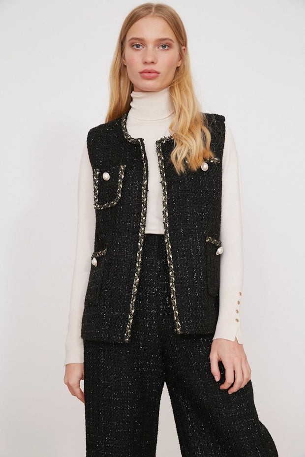 Jovonna Malak Tweed Vest Jacket