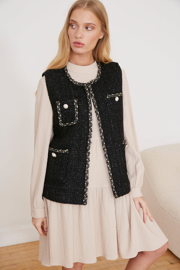 Jovonna Malak Tweed Vest Jacket