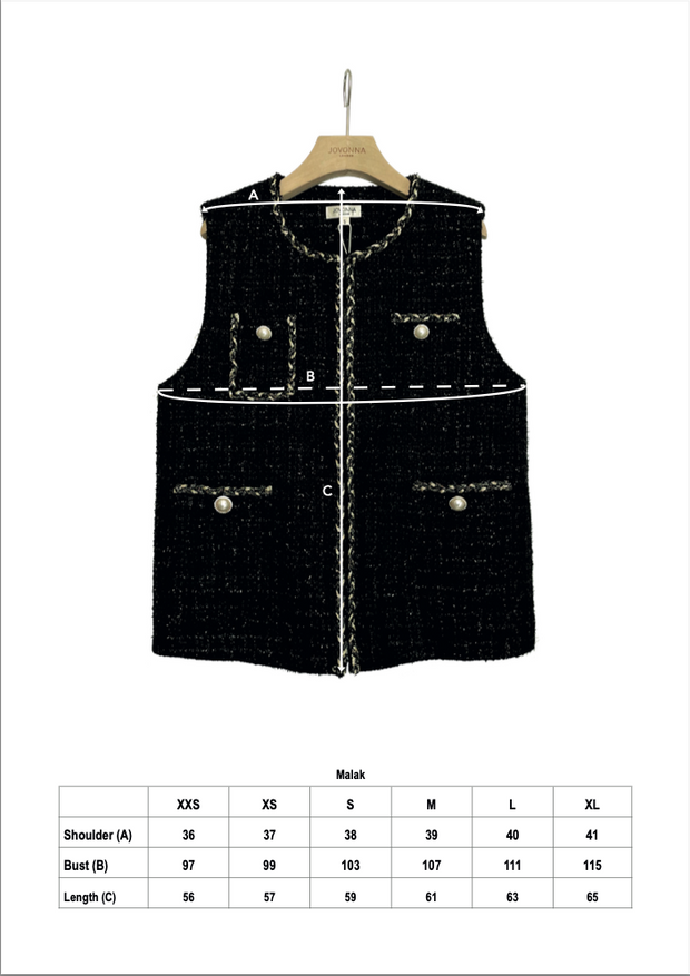 Jovonna Malak Tweed Vest Jacket