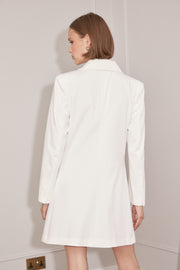 Jovonna Stella Pleated Mini Dress - White