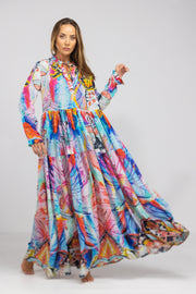 INOA Front Placket Maxi Dress in Canberra Print