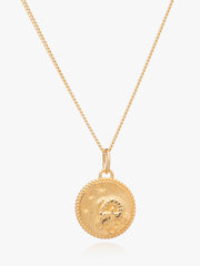 Rachel Jackson Zodiac Art Coin Necklace - Aries - Gold
