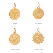 Rachel Jackson Zodiac Art Coin Necklace - Capricorn - Gold