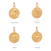 Rachel Jackson Zodiac Art Coin Necklace - Libra - Gold