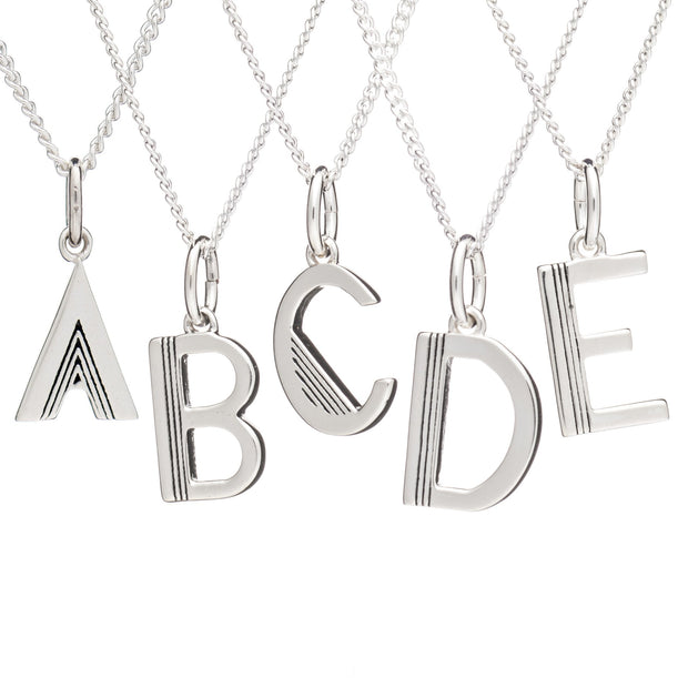 Rachel Jackson London Initial Pendant Silver Necklace - L