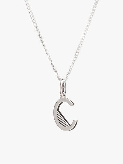 Rachel Jackson London Initial Pendant Silver Necklace - C