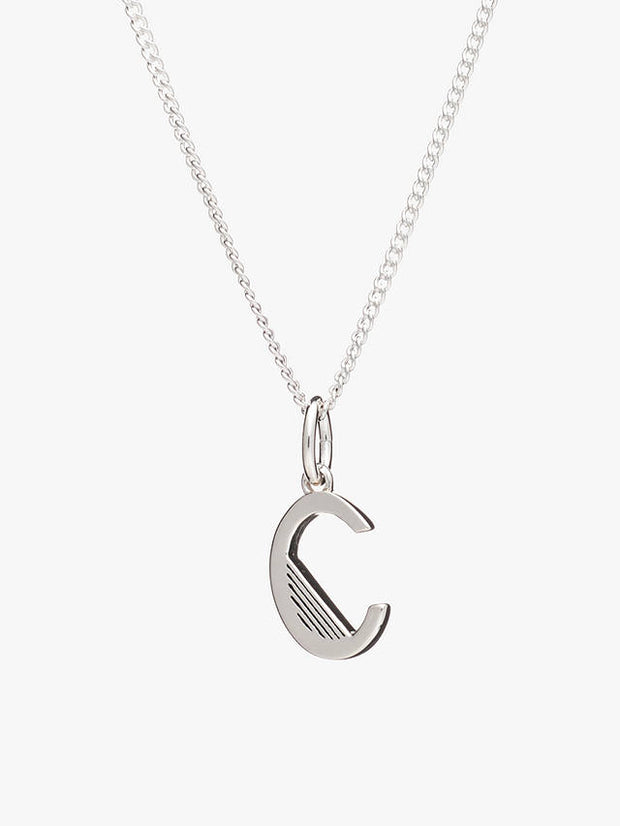 Rachel Jackson London Initial Pendant Silver Necklace - C