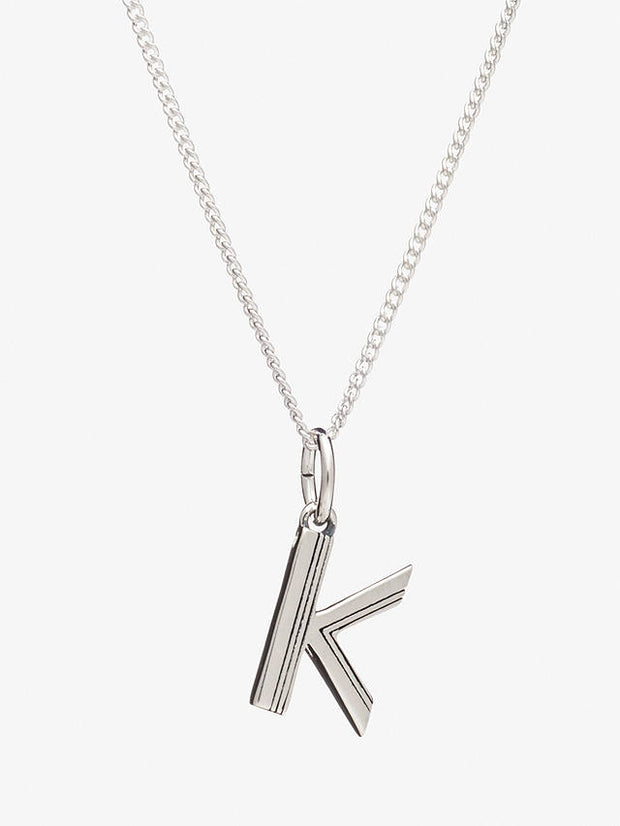 Rachel Jackson London Initial Pendant Silver Necklace - K