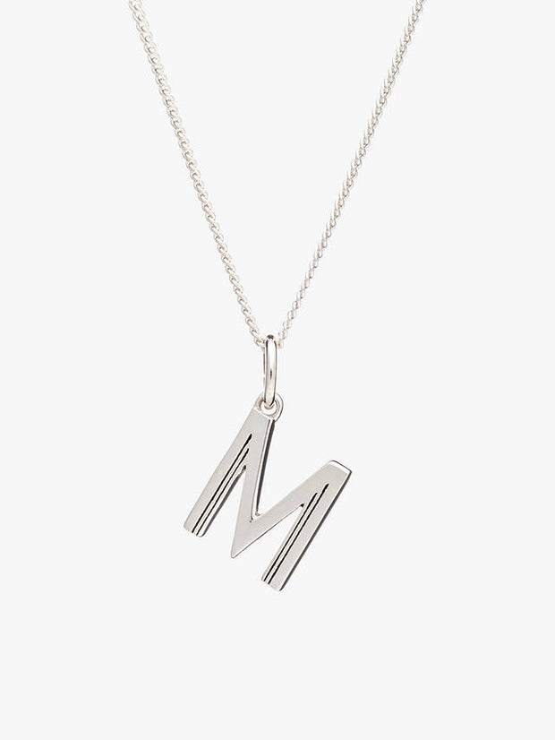 Rachel Jackson London Initial Pendant Silver Necklace - M