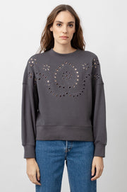 Rails Alice Sweater in Vintage Black Eyelet Embroidery