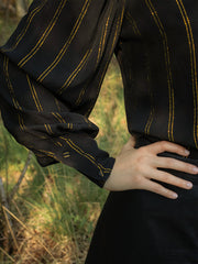 Stardust Amelia Shirt - Black Golden Stripe