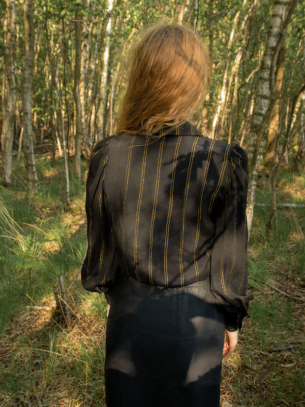 Stardust Amelia Shirt - Black Golden Stripe